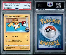 2020 POKEMON FUTSAL #001 PIKACHU ON THE BALL PSA 10 - Image 3