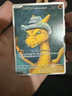 Van Gogh Charizard With The Grey Felt Hat Pokemon Card TCG DISPLAY ART CARD - Image 2