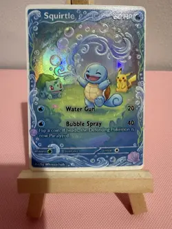 Squirtle Pikachu Bulbasaur Pokemon Card DISPLAY ART CARD - Image 1