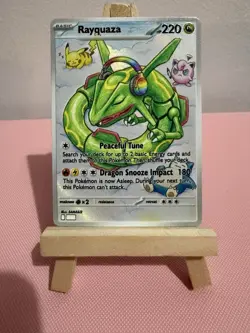 Music Rayquaza Jigglypuff Pikachu Snorlax Pokemon Card Display Art Card - Image 1