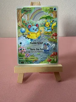 Rain Marill Pikachu Poliwag Pokemon Card Display Art Card - Image 1