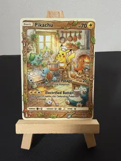 Cooking Pikachu Squirtle Bulbasaur Eevee Snorlax Pokemon Card DISPLAY ART CARD - Image 1