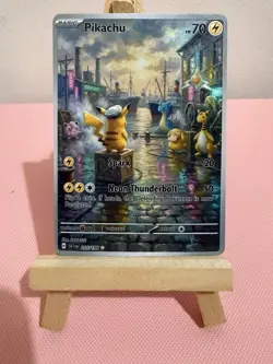 Pikachu Ampharos Psyduck Lapras Jigglypuff Pokemon Card Display Art Card City - Image 1