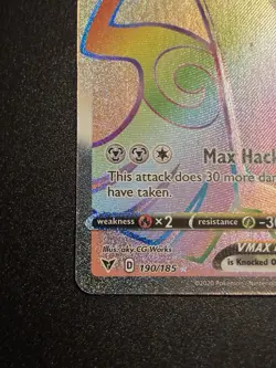 Pokemon TCG Aegislash VMAX Rainbow Secret Rare Card 190/185 Vivid Voltage - Image 2