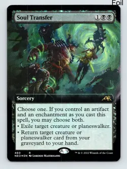 MTG Soul Transfer (Extended Art) Foil R Kamigawa: Neon Dynasty 460 NM - Image 1