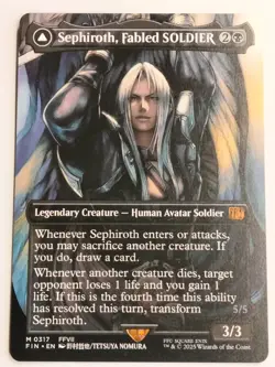 MTG Sephiroth, Fabled SOLDIER // Sephiroth, One-Winged Angel (0317) - Borderless - Image 1