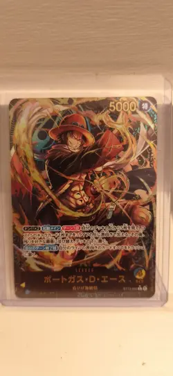 Portgas D. Ace L ST13-002 Promo Gold Text Leader Collection One Piece Card A3,NM - Image 1