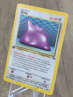 Vintage Pokemon Ditto 3/62 1st Edition Fossil Holo Rare - Image 3