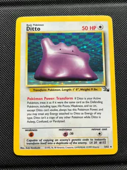 Pokemon TCG Ditto 3/62 Fossil Holo Unlimited - Image 1