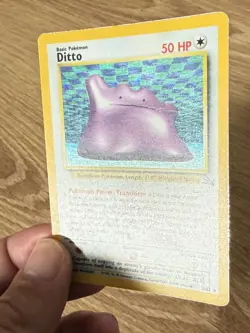 Ditto 3/62 Fossil Holo Rare Pokemon Card 1999 WoTC MP-HP - Image 4