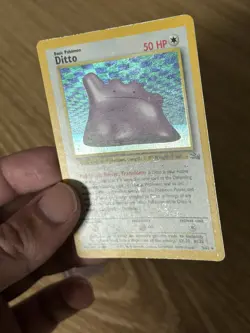 Ditto 3/62 Fossil Holo Rare Pokemon Card 1999 WoTC MP-HP - Image 5