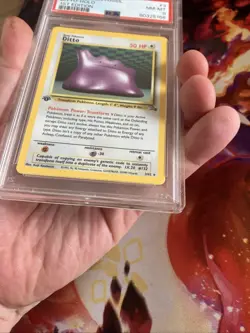 PSA 8 NM - MT 1ST EDITION POKEMON FOSSIL HOLO - DITTO 3/62 WOTC 1999 - Image 3