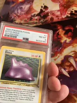 PSA 8 NM - MT 1ST EDITION POKEMON FOSSIL HOLO - DITTO 3/62 WOTC 1999 - Image 4