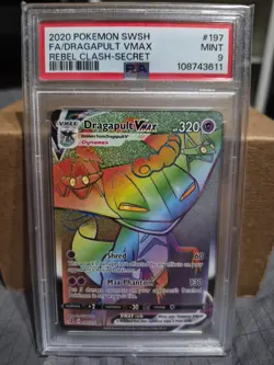 2020 Pokemon SWSH FA/Dragapult VMAX Rebel Clash-Secret PSA 9 - Image 1