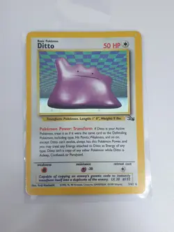 Ditto 3/62 Fossil Holo Rare Unlimited Vtg Pokemon Card 1999 WoTC MP-HP - Image 5