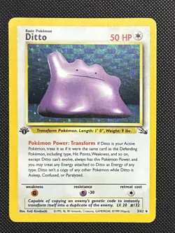 Ditto (Holo) (1st Edition) | 3/62 | LP | Fossil | Pokemon Cards - Image 2