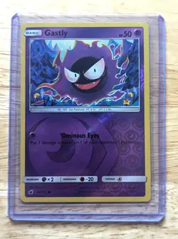2017 Pokemon Sun & Moon - Crimson Invasion Reverse Foil Gastly #36/111 w/energy - Image 3