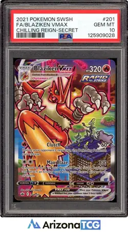 Pokemon 2021 Blaziken VMAX 201/198 Alt Art Chilling Reign GEM MINT PSA 10 - Image 1