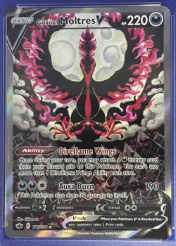 2021 Pokemon Galarian Moltres V Full Art SWSH Chilling Reign 177/198 PSA 9 - Image 4