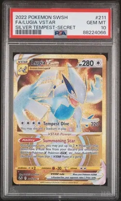 2022 POKEMON SWSH FA/LUGIA VSTAR SILVER TEMPEST SECRET #211 GEM MINT PSA 10 - Image 1