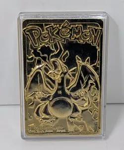 Charizard Pokemon 23K Gold Plated Trading Card 1999 Burger King w Pokeball & COA - Image 4