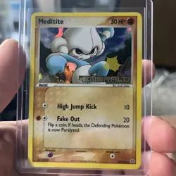 Meditite Reverse Holo Stamped EX Emerald Pokemon NM Condition - Image 1