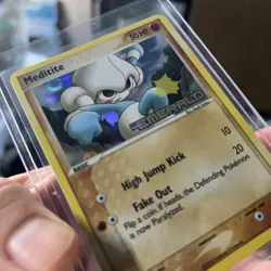 Meditite Reverse Holo Stamped EX Emerald Pokemon NM Condition - Image 3