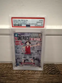 2026 One Piece Promos Monkey D. Luffy Coll Basketball: Us Voyage PSA 10 #055 - Image 1