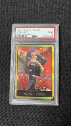 Bandai One Piece CCG 2026 EB03 Don!! Hancock Gold Holo PSA 9 English - Image 1