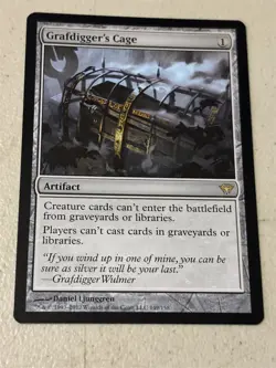 mtg Grafdigger's Cage, rare artifact, Dark Ascension, slight play - Image 1