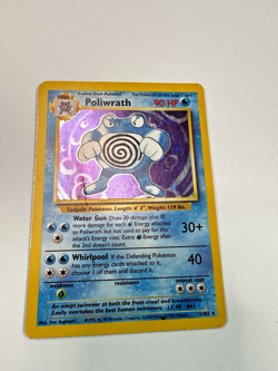 Pokemon Poliwrath 13/102 Base Set Unlimited Holo Rare ENG 1999 90 HP Original - Image 1