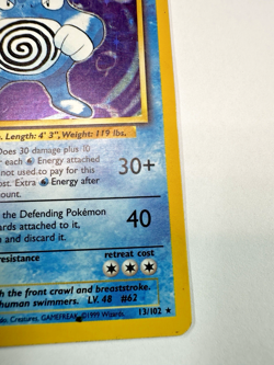 Pokemon Poliwrath 13/102 Base Set Unlimited Holo Rare ENG 1999 90 HP Original - Image 3