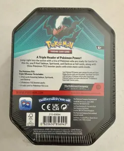 🔥Pokemon TCG Darkrai Collector Tin with Promo Holo 3 Booster Packs New Sealed - Image 2