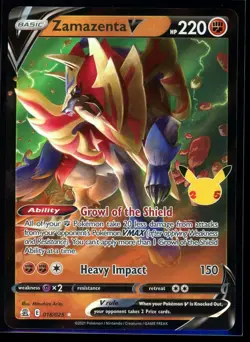 2021 Sword & Shield - Celebrations Zamazenta V Basic/Rare Holo V #18 - Image 1