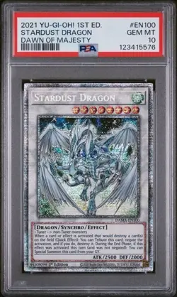 2021 Yu-Gi-Oh! Stardust Dragon DAMA-EN100 Starlight Rare PSA 10 GEM MINT - Image 1
