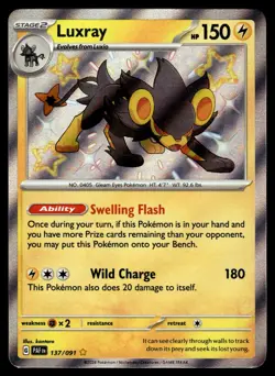 Luxray 137/091 Shiny Rare Paldean Fates Pokemon Near Mint - Image 1
