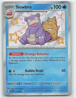 2024 Pokemon, Paldean Fates, #117/91 Slowbro, Holo Shiny Rare NM - Image 1