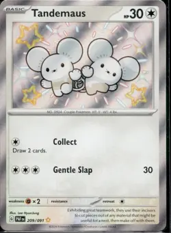 Tandemaus 209/091 Shiny Rare Paldean Fates Pokemon Holo Near Mint - Image 1