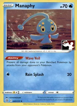 Manaphy 041/172 Rare Prize Pack Series Cards Pokemon Cosmo Holo Near Mint - Image 1