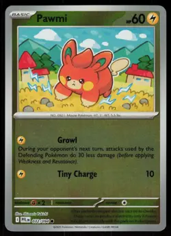 Pawmi 032/094 Common Phantasmal Flames Pokemon Reverse Holo Near Mint - Image 1
