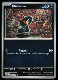 Murkrow 057/094 Common Phantasmal Flames Pokemon Reverse Holo Near Mint - Image 1