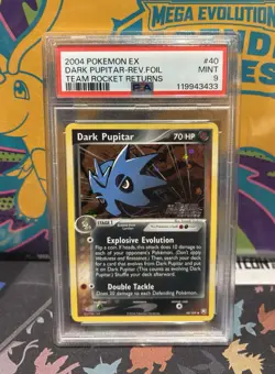 PSA 9 Dark Pupitar Reverse Holo 2004 EX Team Rocket Returns 40/109 Pokemon TCG - Image 4