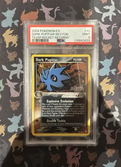 PSA 9 Dark Pupitar Reverse Holo 2004 EX Team Rocket Returns 40/109 Pokemon TCG - Image 5