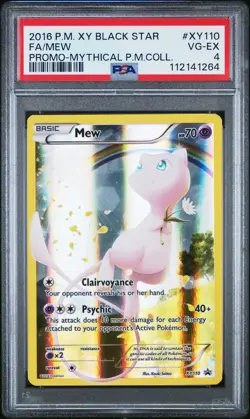 2016 POKEMON XY BLACK STAR PROMO MEW EX #XY110 PSA 4 VG #112141264 - Image 1