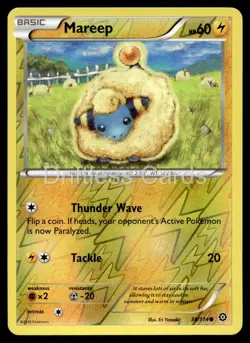 Mareep 38/114 Common Steam Siege Pokemon Reverse Holo LP - Image 1