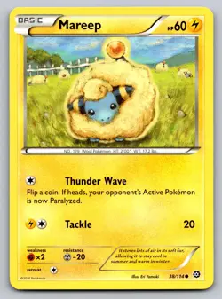 Mareep 38/114 Common Steam Siege Pokemon Lightly Played - Image 1