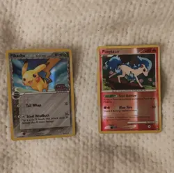 Pokemon Card Lot of 2 Pikachu Delta Species 79/110 & Ponyta SH11 (damaged) - Image 1
