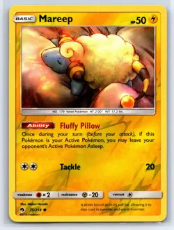 Mareep 75/214 Common Lost Thunder Pokemon Reverse Holo Lightly Played - Image 1