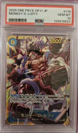 2025 ONE PIECE OP11-A FIST OF DIVINE SPEED #118 MONKEY D. LUFFY SEC psa 10 - Image 1