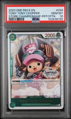 2023 PSA10 Tony Tony.Chopper (Store Championship Participation Pack) OP02-034 - Image 1